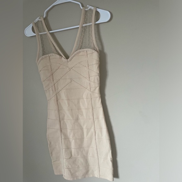 Crush&Co Mini Beige bandage Bodycoon Dress NWT size Small - Picture 6 of 6